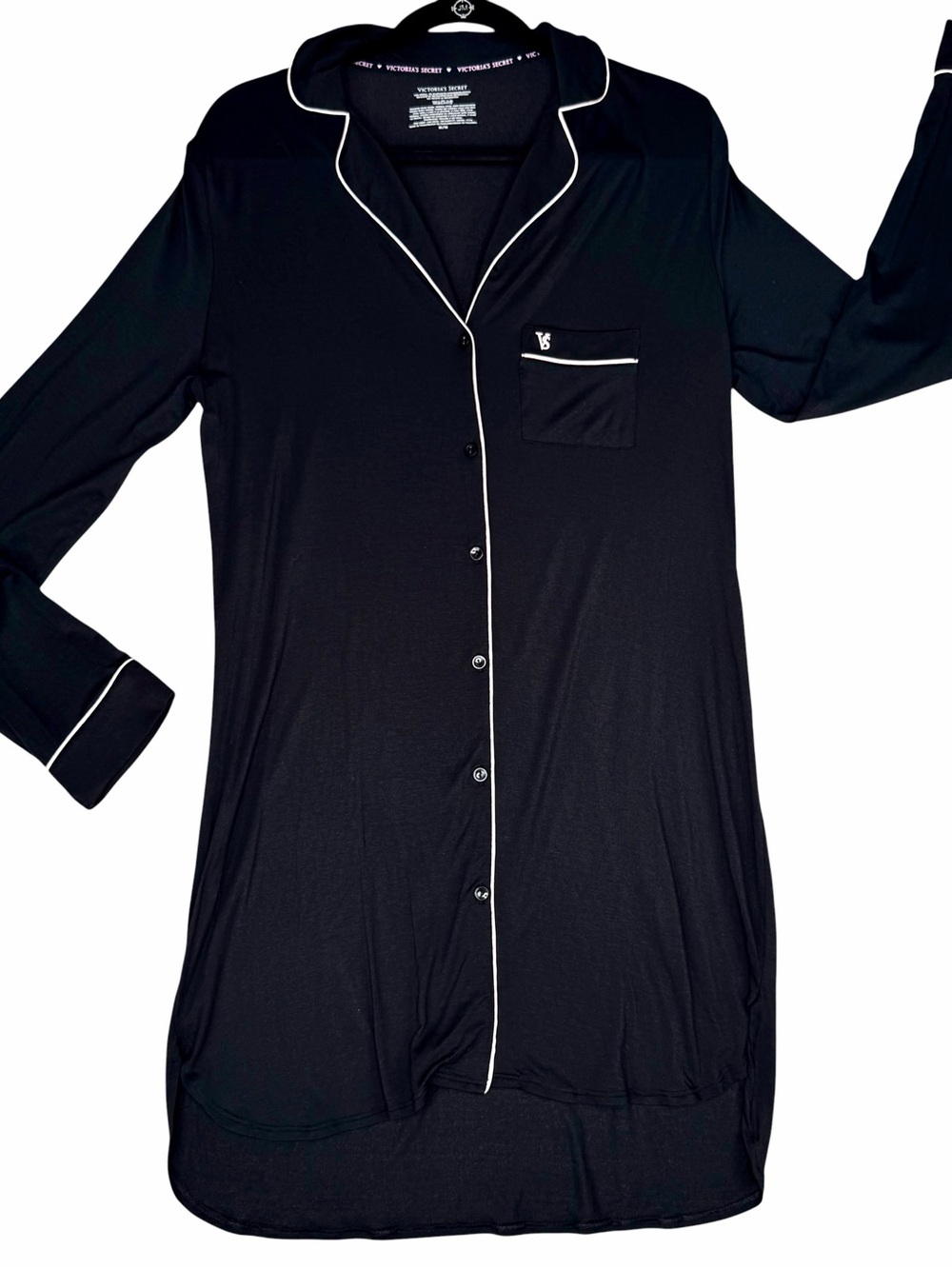 Victoria's Secret Black Pullover Dress with Piping Trim - Medium